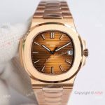 PPF Factory V5 Patek Philippe Nautilus Chocolate Rose Gold 40mm Men's Watch